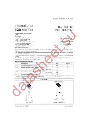 15ETH06FPPBF datasheet  